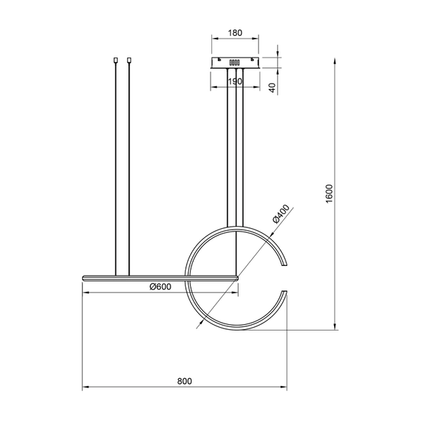 Nowoczesna lampa wisząca Led Celestial No.2 biała z pilotem 3000K LEDesign