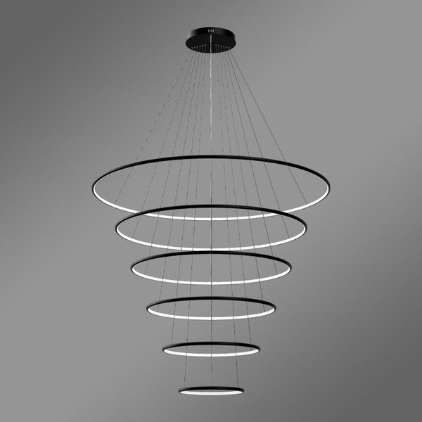 Nowoczesna lampa wisząca Led Orbit No.6 150cm czarna sterownana pilotem barwa ciepła 3K LEDesign