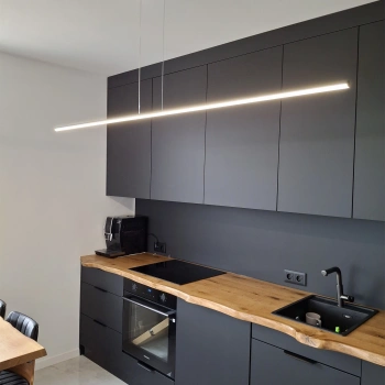 Nowoczesna lampa wisząca Led LINE 150 cm czarna barwa ciepła 3K LEDesign