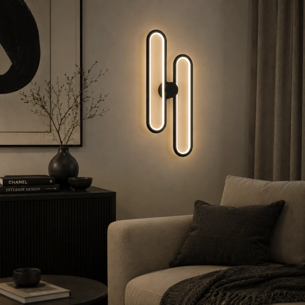 Nowoczesny kinkiet LED Led Ellipse No.2 czarny 3000K LEDesign