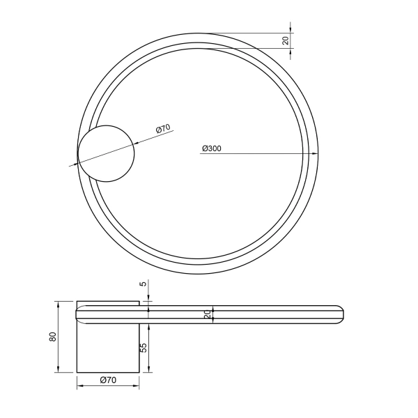 Nowoczesny kinkiet LED Moon 30 cm złoty 3000K LEDesign