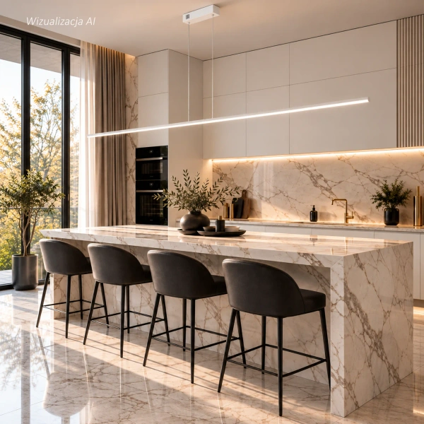 Nowoczesna Lampa wisząca Led Line 180 cm biała 4000K LEDesign