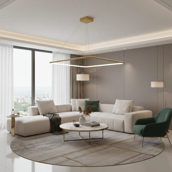 Lampa wisząca Led Quadrum No.1 120 cm złota 4000K LEDesign