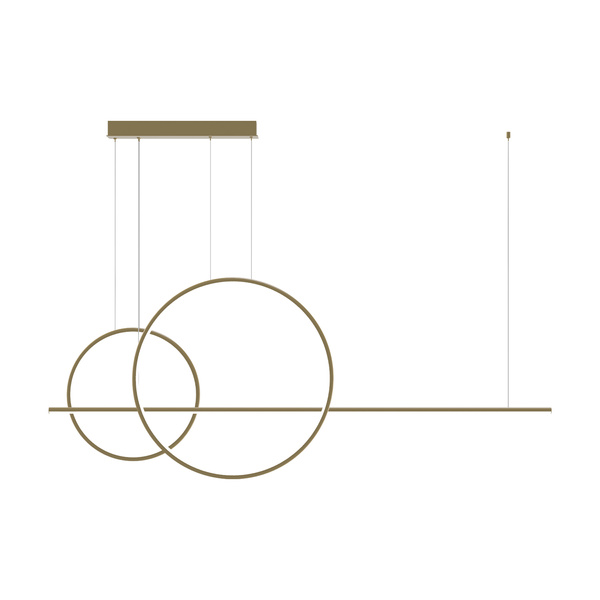 Lampa wisząca LED Geometrik No.4 60/40 cm złota z pilotem 4000K LEDesign