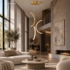 Nowoczesna lampa wisząca Led Moon No.3 40 cm złota z pilotem 4000K LEDesign