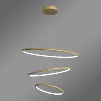 Nowoczesna lampa wisząca Led Orbit No.3 80cm złota sterowana pilotem barwa ciepła 3K LEDesign