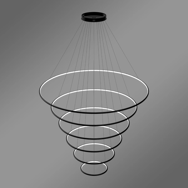 Nowoczesna lampa wisząca Led Orbit No.6 150cm czarna sterownana pilotem barwa ciepła 3K LEDesign