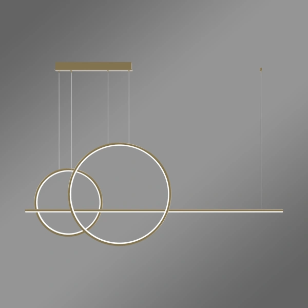 Lampa wisząca LED Geometrik No.4 60/40 cm złota z pilotem 3000K LEDesign