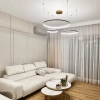Nowoczesna lampa wisząca Led Orbit S No.3 80cm złota sterowana pilotem barwa neutralna 4K LEDesign