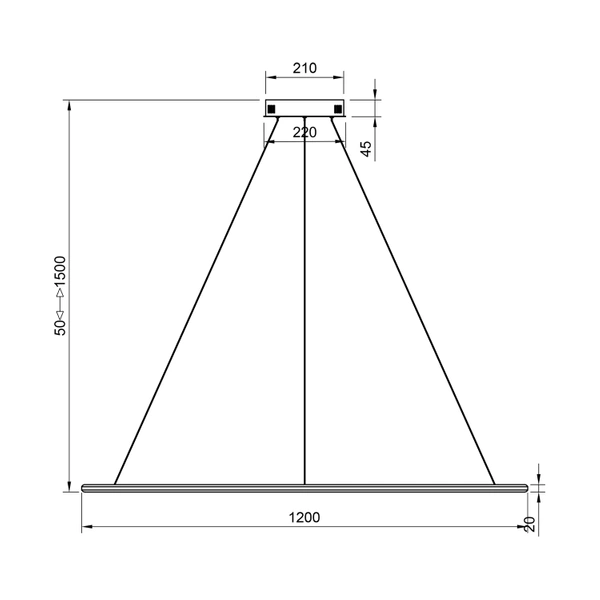 Lampa wisząca Led Orbit No.1 120 cm 3k złoty baza