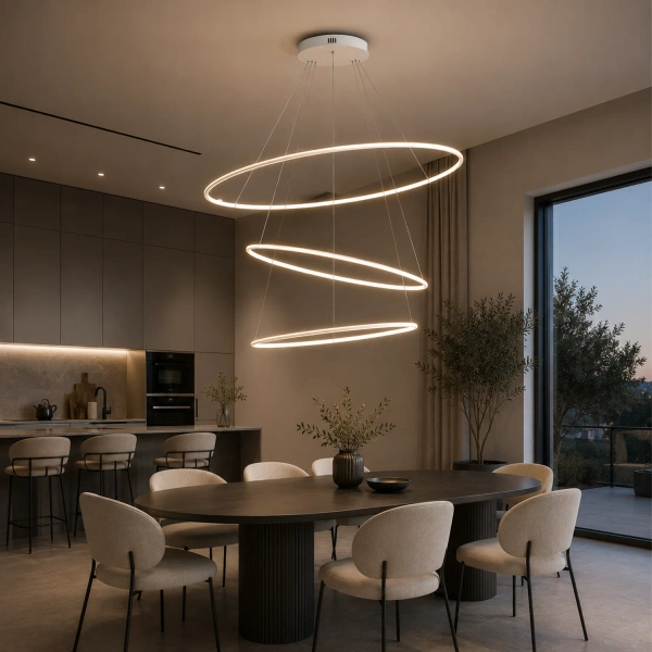 Nowoczesna lampa wisząca Led Orbit No.3 120cm biała barwa neutralna 4K LEDesign