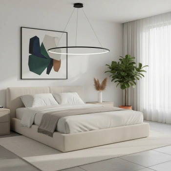 Nowoczesna lampa wisząca Led Orbit No.1 120 cm czarna ściemnialna triak barwa neutralna 4K LEDesign