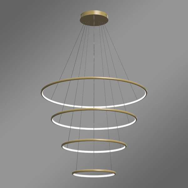 Nowoczesna lampa wisząca Led Orbit No.4 100cm złota ściemnialna triak barwa neutralna 4K LEDesign