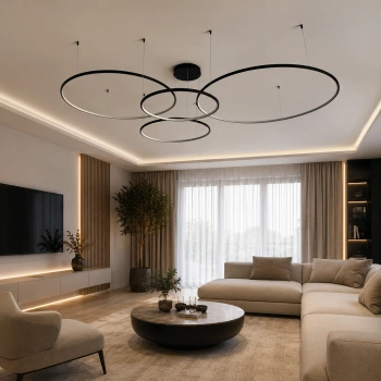Nowoczesna lampa wisząca Led Orbit S No.4 120cm czarna smart barwa ciepła 3K LEDesign