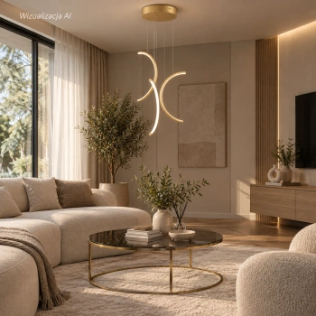 Nowoczesna lampa wisząca Led Moon No.3 40 cm złota z pilotem 3000K–6000K LEDesign