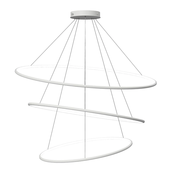 Nowoczesna lampa wisząca Led Orbit No.3 120cm biała ściemnialna triak barwa neutralna 4K LEDesign