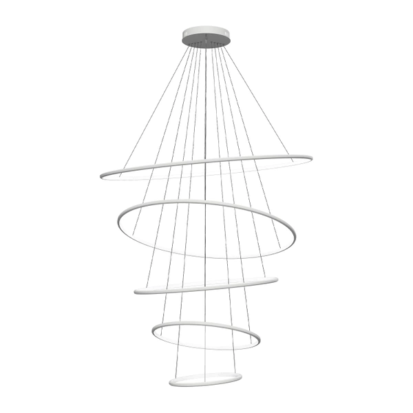 Nowoczesna lampa wisząca Led Orbit No.5 120cm biała ściemnialna triak barwa neutralna 4K LEDesign