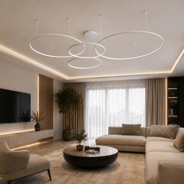Nowoczesna lampa wisząca Led Orbit S No.4 120cm biała smart barwa ciepła 3K LEDesign