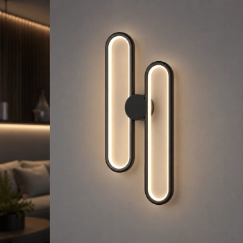 Nowoczesny kinkiet LED Led Ellipse No.2 czarny 3000K LEDesign