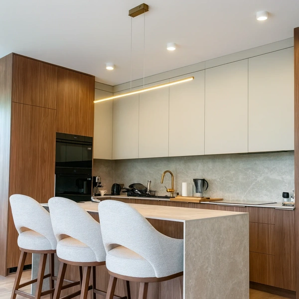 Lampa wisząca Led LINE 120 cm 3k złota ściemnialna triak LEDesign