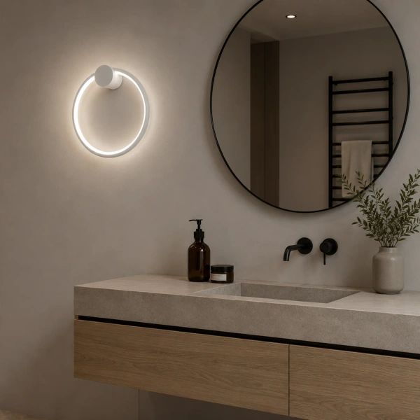 Nowoczesny kinkiet LED Moon 30 cm biały 4000K LEDesign