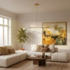 Nowoczesna lampa wisząca Led Orbit No.1 150 cm złota smart barwa ciepła 3K LEDesign