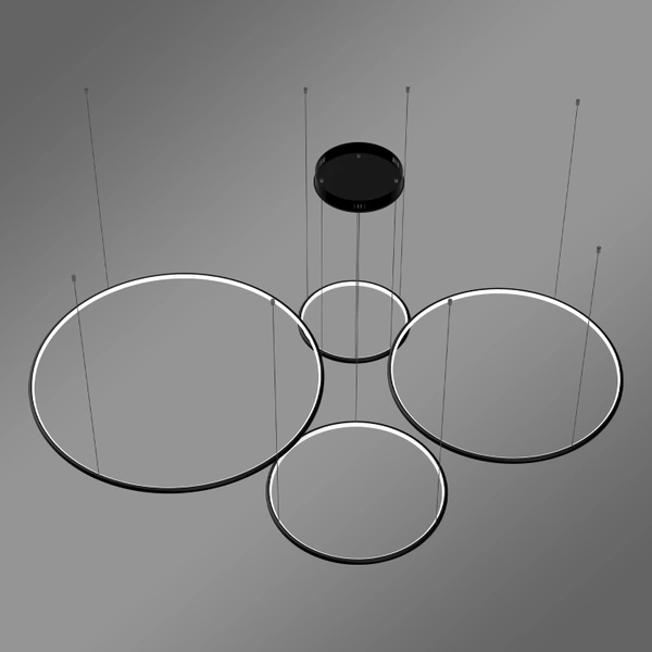 Nowoczesna lampa wisząca Led Orbit S No.4 100 cm czarna smart barwa neutralna 4K LEDesign