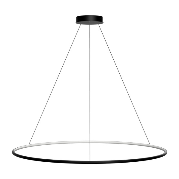 Nowoczesna lampa wisząca Led Orbit No.1 120 cm czarna sterowana pilotem barwa ciepła 3K LEDesign