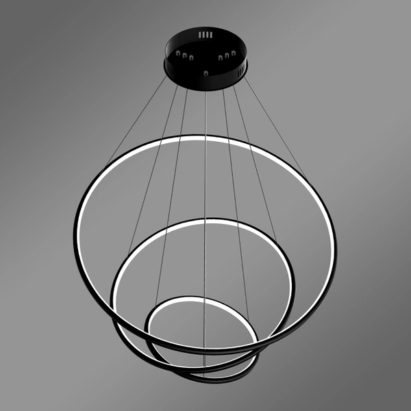 Nowoczesna lampa wisząca Led Orbit No.3 80cm czarna barwa neutralna 4K LEDesign