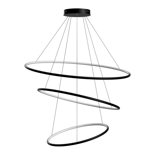 Nowoczesna lampa wisząca Led Orbit No.3 100cm czarna barwa ciepła 3K LEDesign