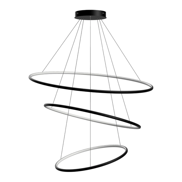 Nowoczesna lampa wisząca Led Orbit No.3 100cm czarna ściemnialna triak barwa neutralna 4K LEDesign