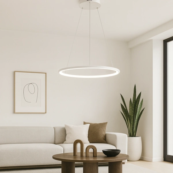 Nowoczesna lampa wisząca Led Orbit No.1 60 cm biała smart barwa ciepła 3K LEDesign