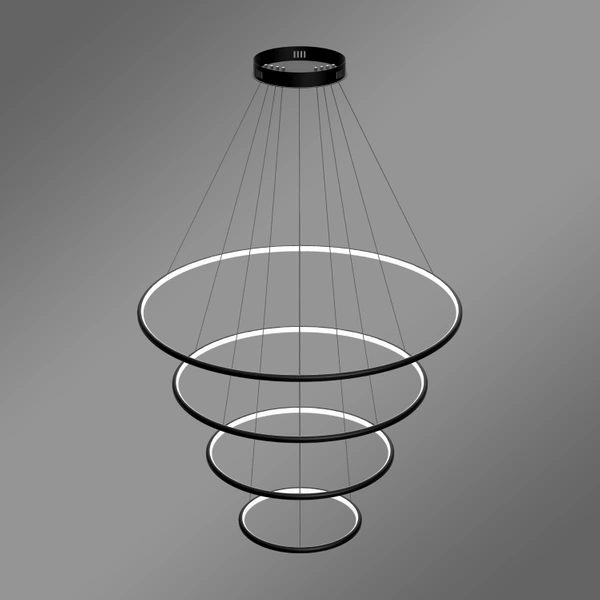 Nowoczesna lampa wisząca Led Orbit No.4 100cm czarna barwa neutralna 4K LEDesign