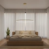Nowoczesna lampa wisząca Led Orbit No.1 150 cm złota smart barwa neutralna 4K LEDesign