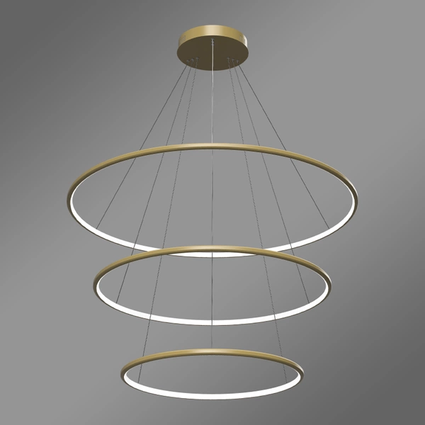 Nowoczesna lampa wisząca Led Orbit No.3 100cm złota ściemnialna triak barwa ciepła 3K LEDesign