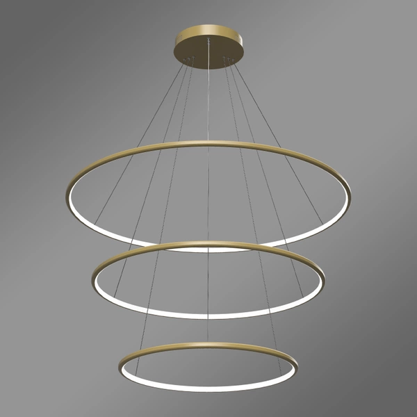 Nowoczesna lampa wisząca Led Orbit No.3 100cm złota sterowana pilotem barwa ciepła 3k LEDesign