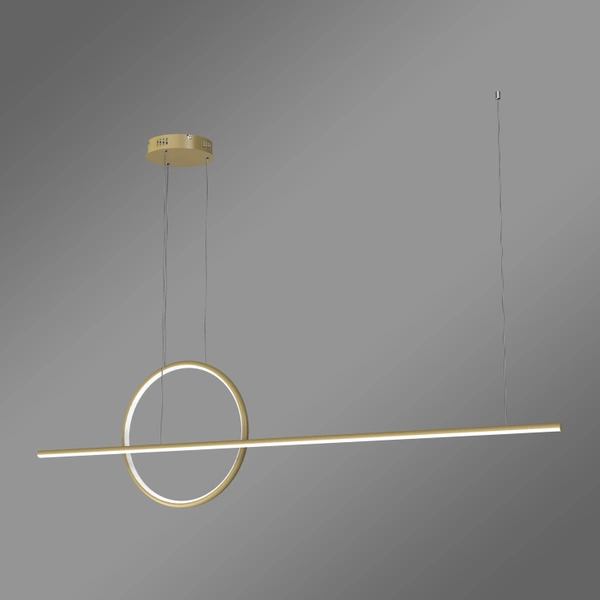 Nowoczesna Lampa wisząca Led Geometrik 40 cm  złota sterowana pilotem barwa ciepła 3K LEDesign