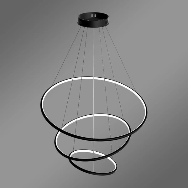 Nowoczesna lampa wisząca Led Orbit No.3 80cm czarna ściemnialna triak barwa ciepła 3K LEDesign