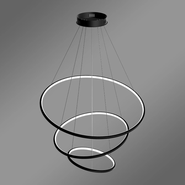 Nowoczesna lampa wisząca Led Orbit No.3 80cm czarna smart barwa ciepła 3K LEDesign
