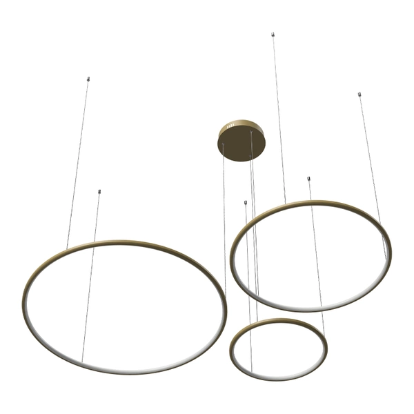 Nowoczesna lampa wisząca Led Orbit S No.3 80cm złota sterowana pilotem barwa ciepła 3K LEDesign