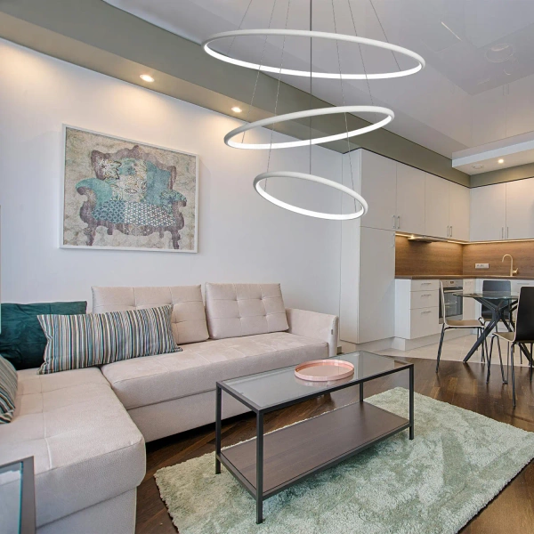 Nowoczesna lampa wisząca Led Orbit No.3 80cm biała smart barwa ciepła 3K LEDesign