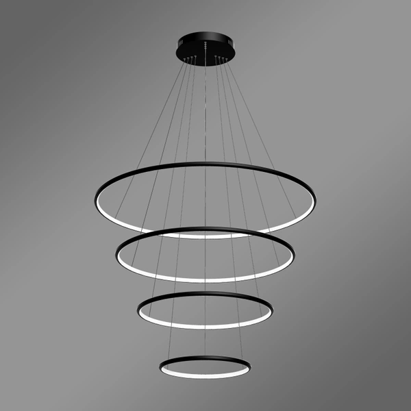 Nowoczesna lampa wisząca Led Orbit No.4 100cm czarna ściemnialna triak barwa neutralna 4K LEDesign