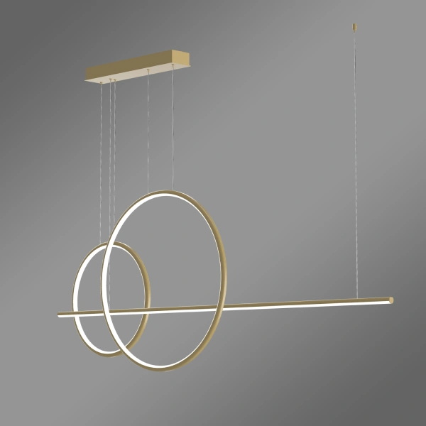 Lampa wisząca LED Geometrik No.4 60/40 cm złota z pilotem 4000K LEDesign