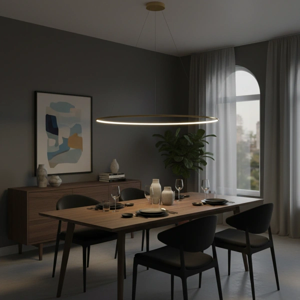 Nowoczesna lampa wisząca Led Orbit No.1 150 cm złota barwa ciepła 3K LEDesign