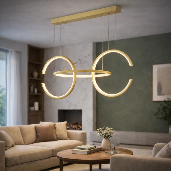 Nowoczesna lampa wisząca Led Celestial No.3 cm złota z pilotem 4000K LEDesign