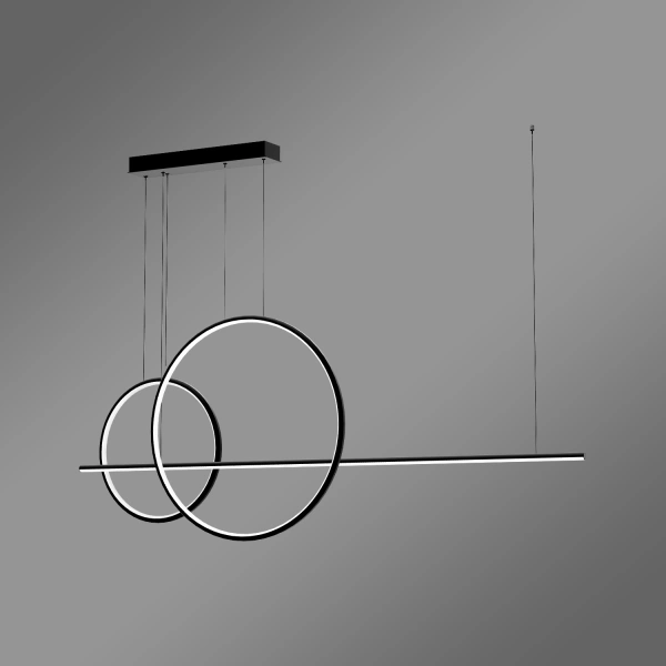 Lampa wisząca LED Geometrik No.4 60/40 cm czarna z pilotem 4000K LEDesign