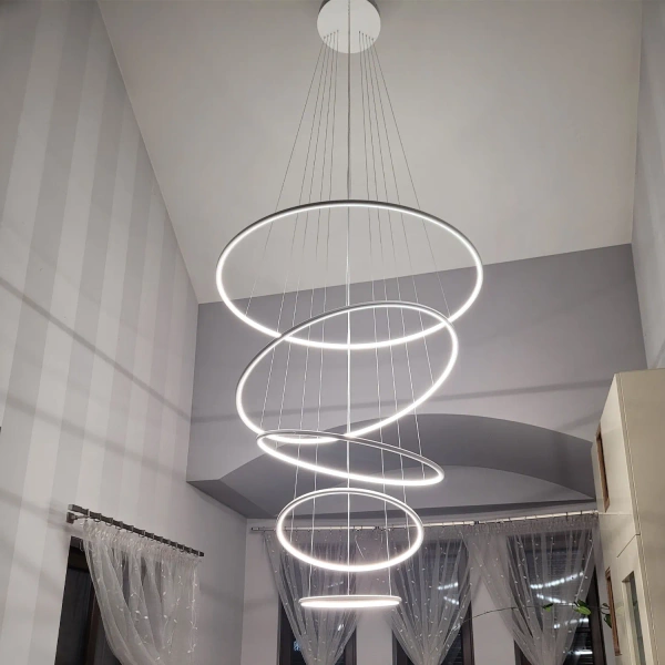 Nowoczesna lampa wisząca Led Orbit No.5 150cm biała barwa neutralna 4K LEDesign