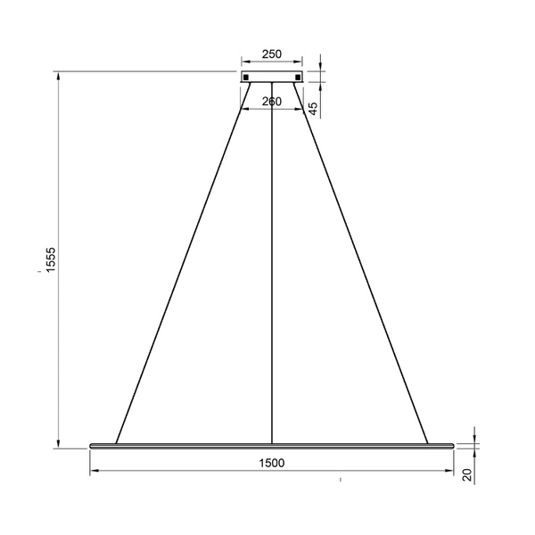 Lampa wisząca Led Orbit No.1 150 cm 3k biała baza