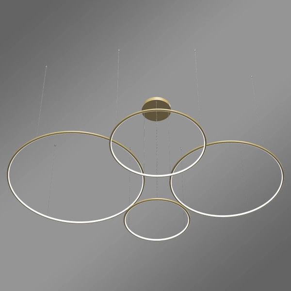 Nowoczesna lampa wisząca Led Orbit S No.4 120cm złota sterowana pilotem barwa neutralna 4K LEDesign