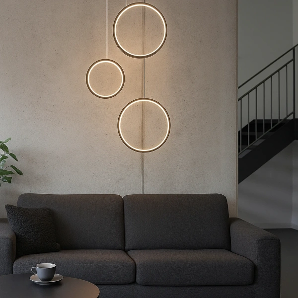 Nowoczesna lampa wisząca Led Moon No.3 czarna 4000K LEDesign